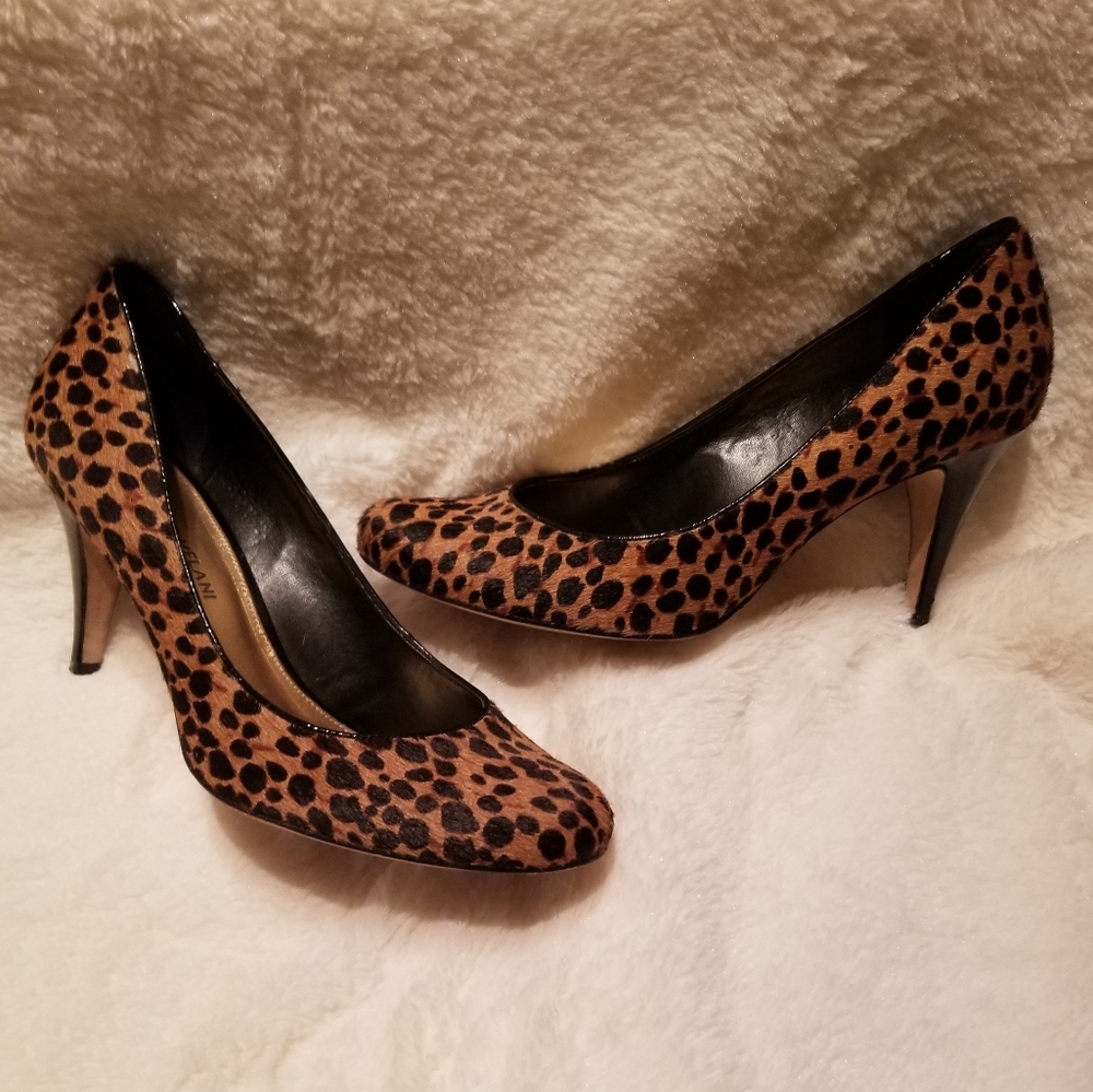Antonio Melani women's cheetah calf hair pumps